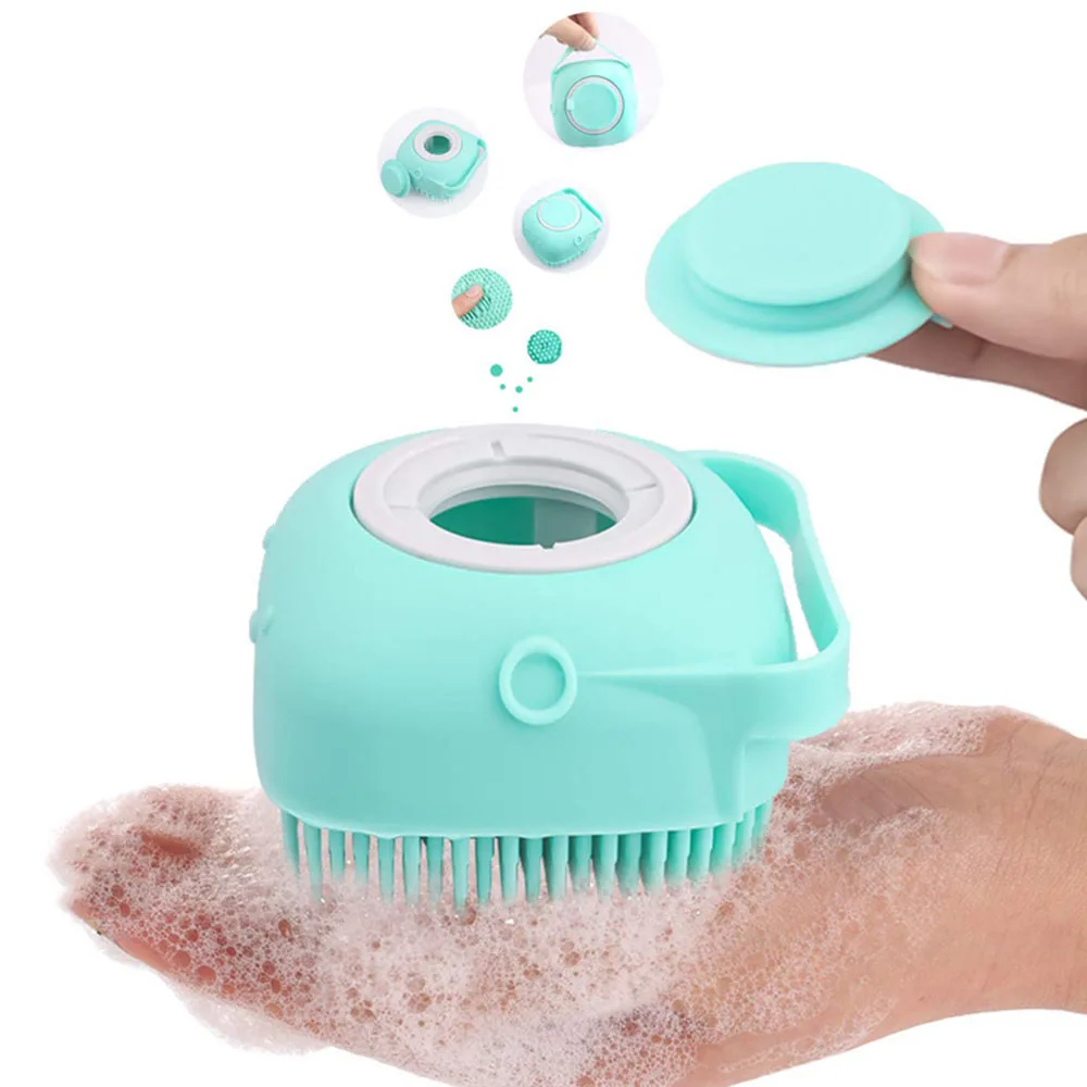 

Pet Dog Shampoo Massager Brush Cat Massage Comb Grooming Scrubber Shower Brush for Bathing Short Hair Soft Silicone Brushes