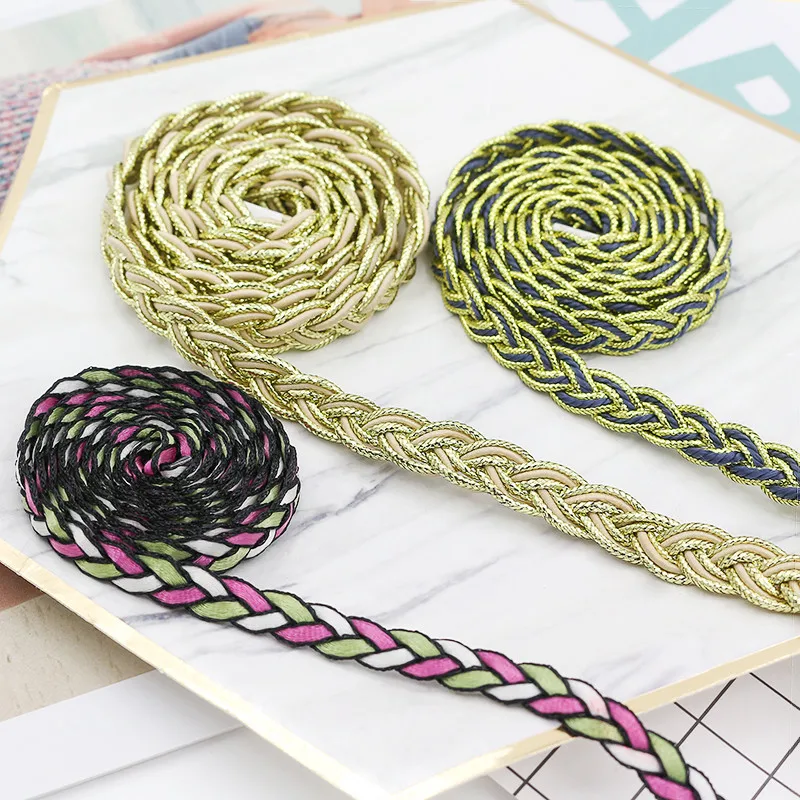 1m Colorful Gold Lace Ribbon Braid Trims with Curtain Clothing Home Accessories DIY 0.8/ 1.1/ 1.5cm | Дом и сад