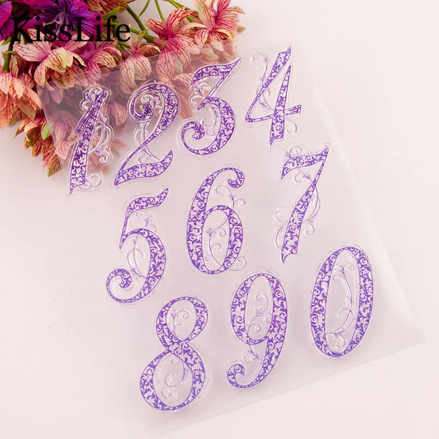 1 лист силиконовые штампы для скрапбукинга 0-9 дюймов |