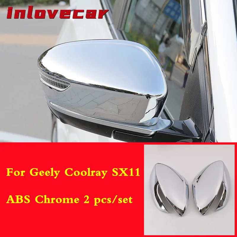 

ABS Chrome Rear view Mirror styling exterior frame trim cover decoration Car rearview accessories For Geely Coolray SX11 2018