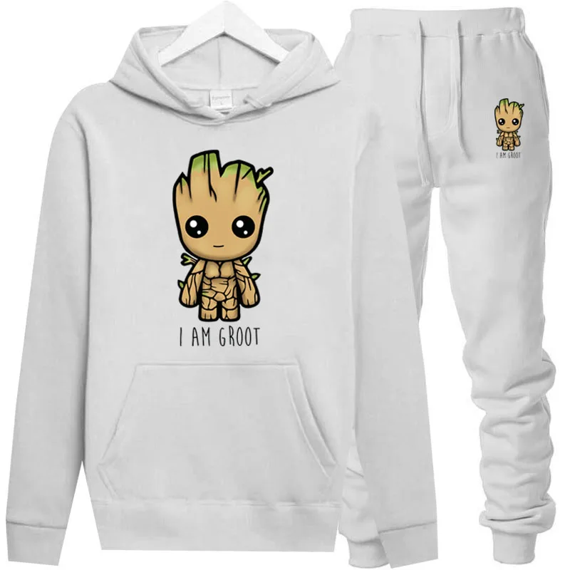 Толстовка newThe Avengers мужские толстовки костюм i im groot спортивный костюм для мужчин толстовка костюм толстовка+ спортивные штаны для бега с капюшоном для мужчин