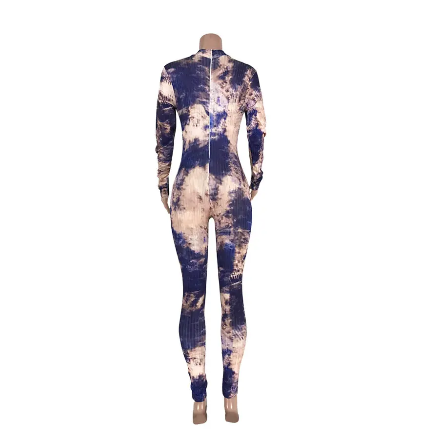 

Women Jumpsuits fashion sport slim tie dyed bodycon sheeth playsuits