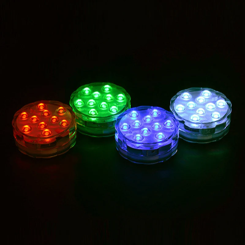 10 Led пульт дистанционного управления RGB погружной светильник на батарейках подводный ночник наружная ваза чаша садовые вечерние украшения