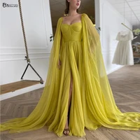 sweetheart yellow evening dresses long to floor sleeves vestidos formales a line chiffon structured bodice sexy prom dresses
