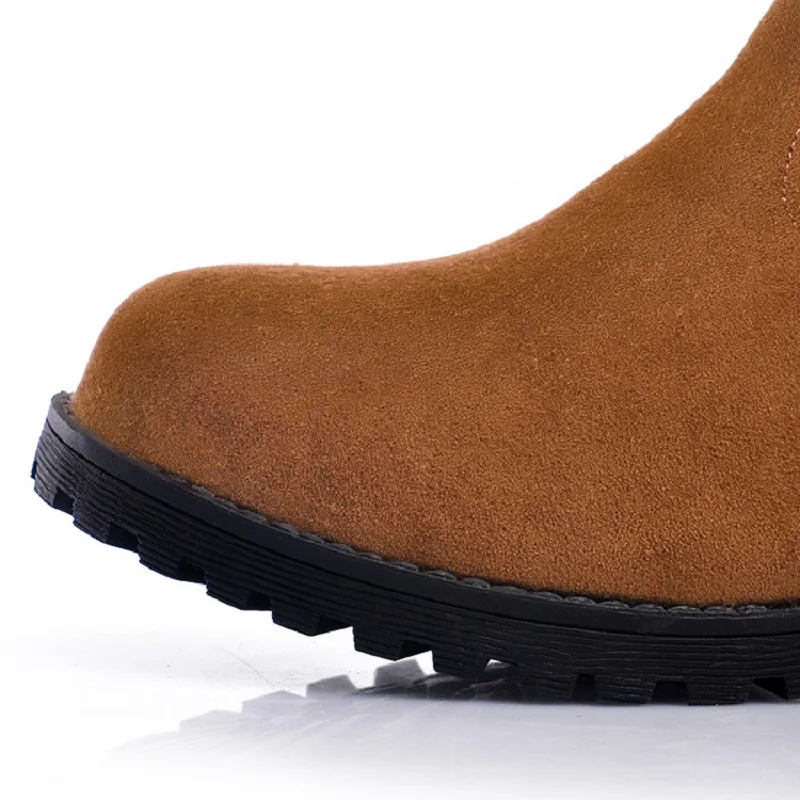 Женские сапоги из замшевой кожи до колена Высокие женская обувь бедра Модные