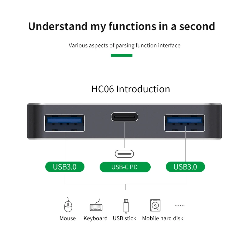 Cabletime C HUB USB Hub to USB3.0 Smart Dock PD Port SD/TF Card Multi for PC Laptop Dell Acer Macbook Xiaomi C293 | Компьютеры и офис