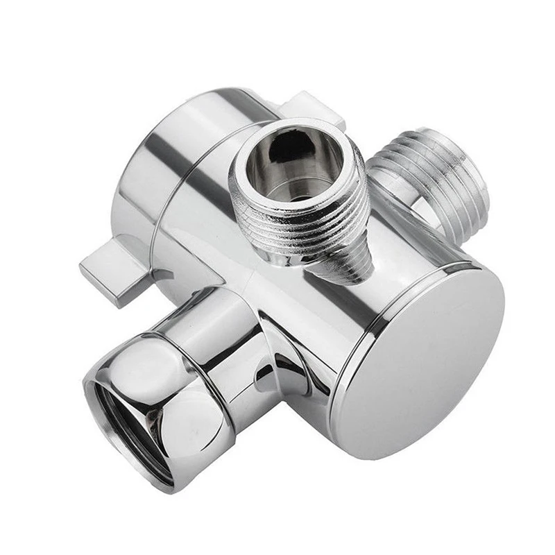

3-Way 1/2\\\\\\\\\\\\\\\\\\\\\\\\\\\\\\\" Bathroom Chrome Shower Head Diverter Valve Shower Arm Hose Extension