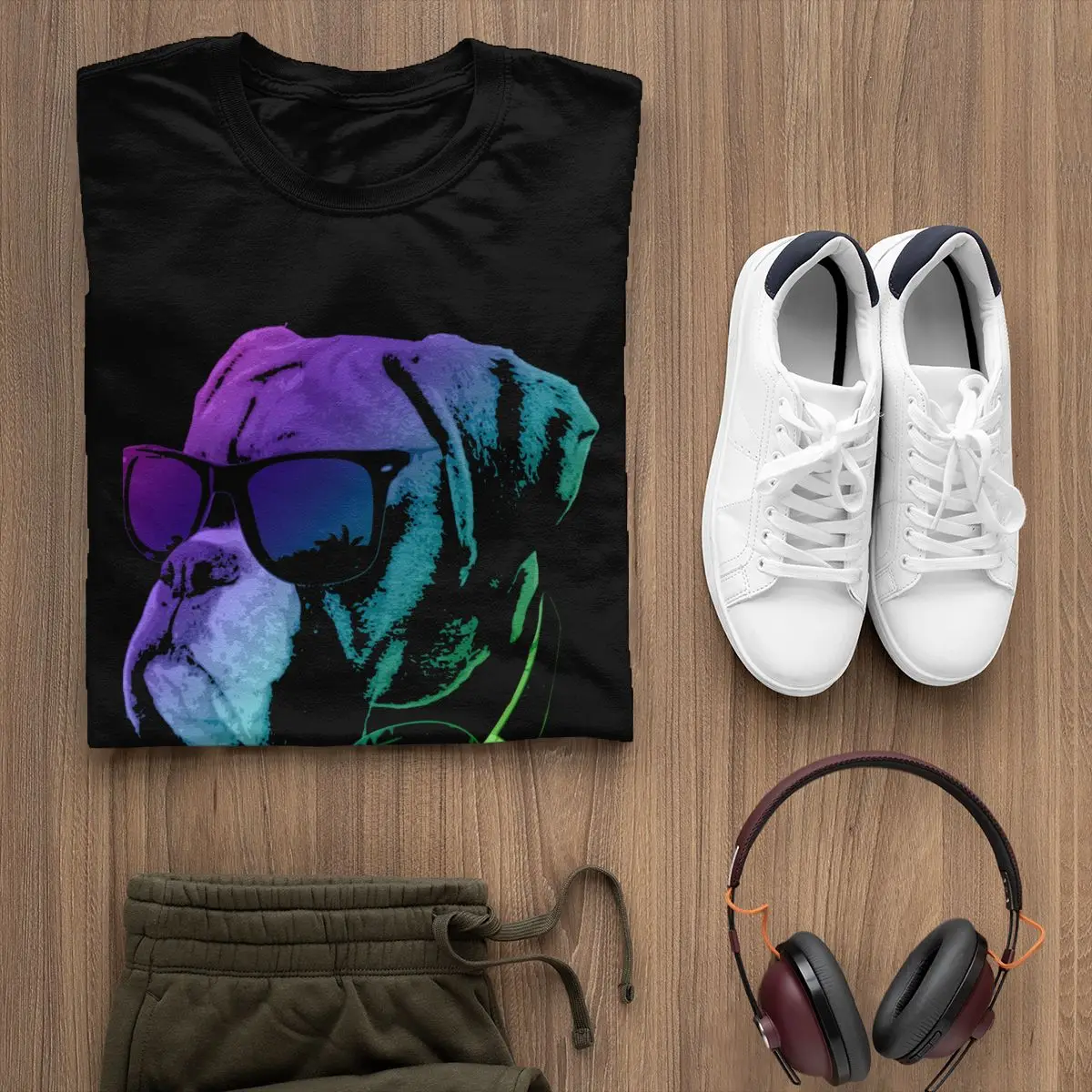 Футболка с изображением собаки DJ Dog Классическая футболка коротким рукавом