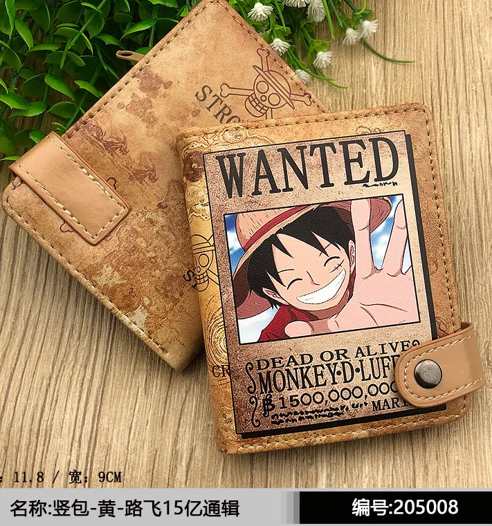 Luffy Аниме одна деталь обезьяна Д. Луффи из искусственной кожи короткий кошелек многослойный держатель для карт кошелек - Цвет: Luffy
