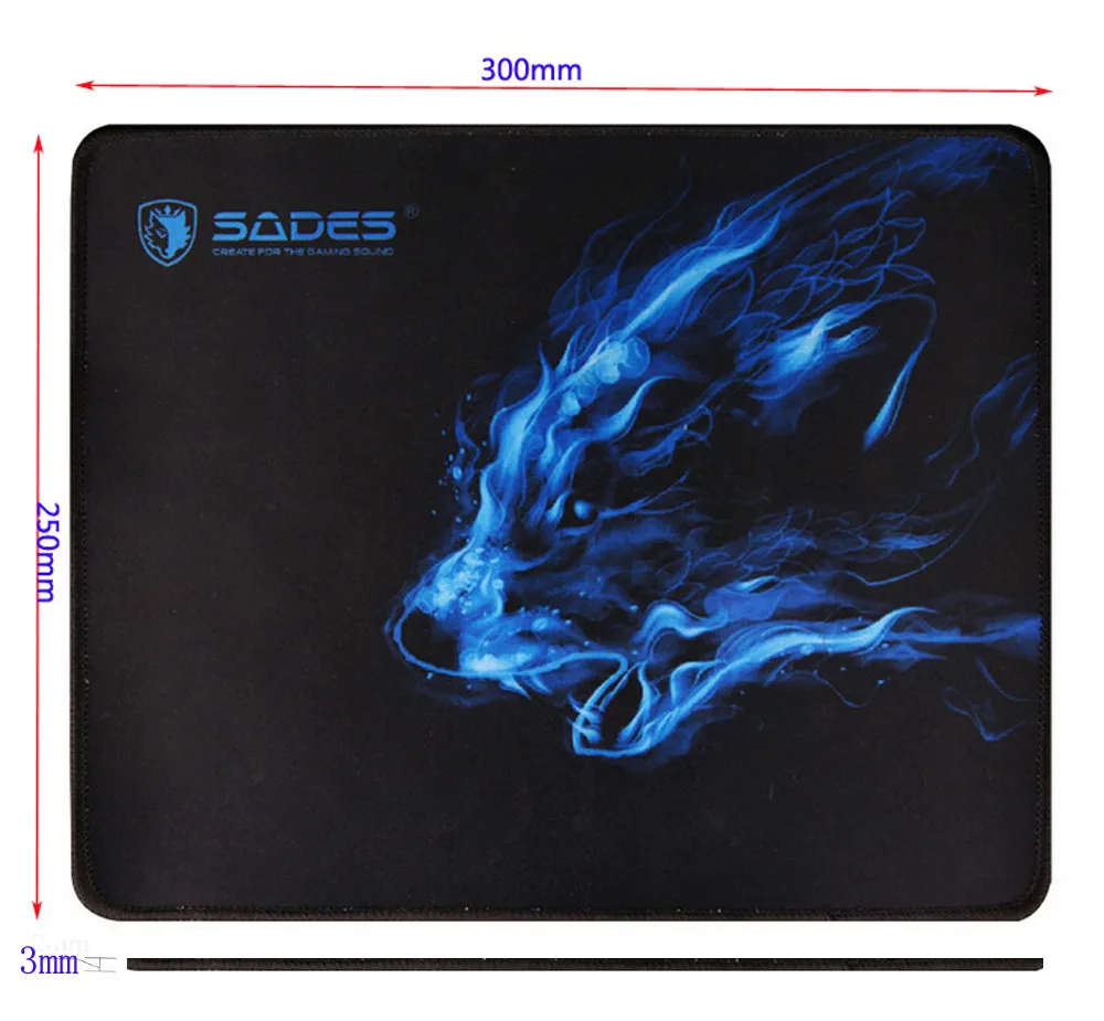 Игровой коврик для мыши 300x250x3 мм черный нескользящий ноутбука компьютера с