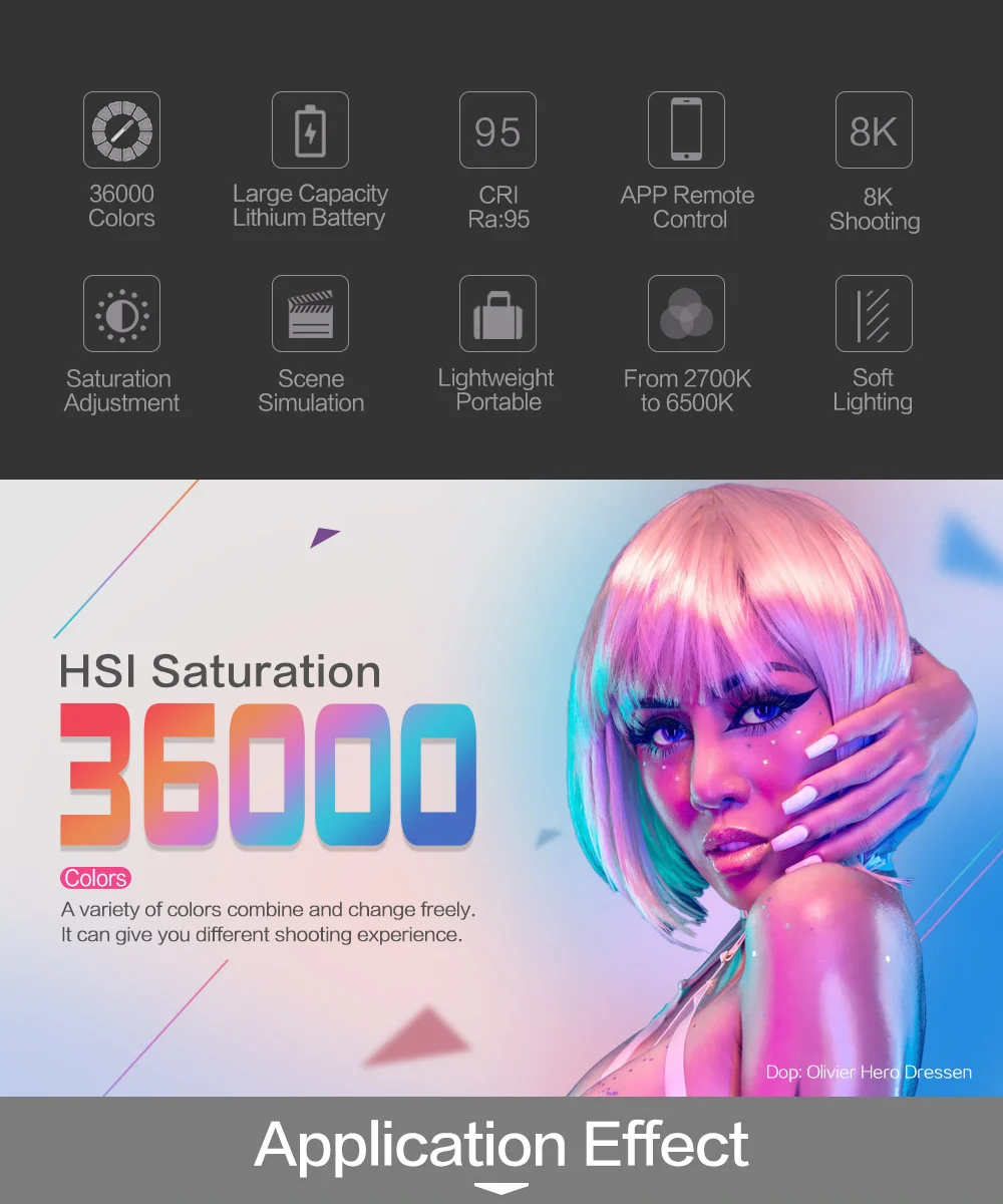 NANLITE NanGuang RGB светодиодный светильник, цветной светильник 2700 K-6500 K, светильник для фотосъемки, ручной светильник, палка для фото, видео, кино, Vlog
