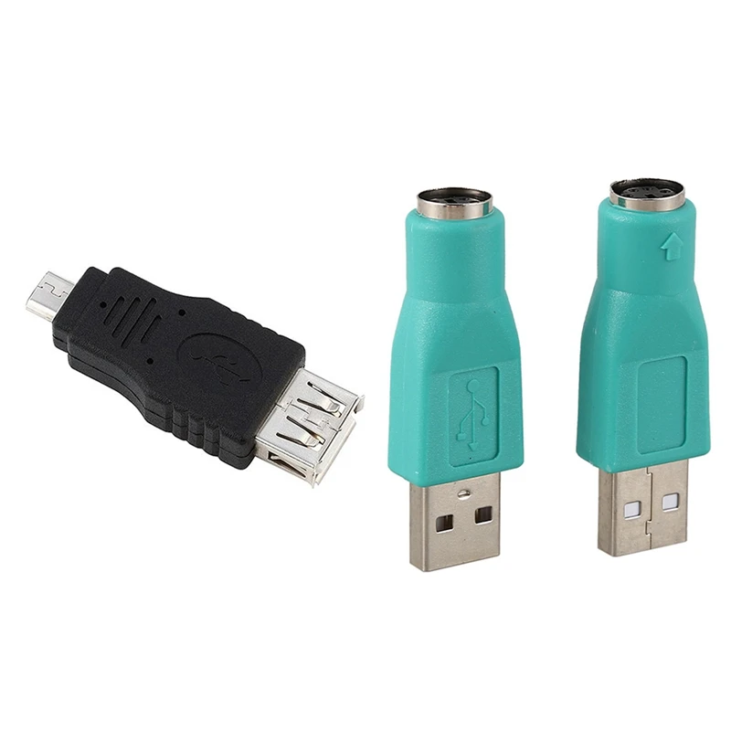 

1 шт. адаптер Micro-USB «папа»-USB «мама» с 2 шт. переходников USB 2,0 «папа»-PS/2 «Мама» для мыши и клавиатуры