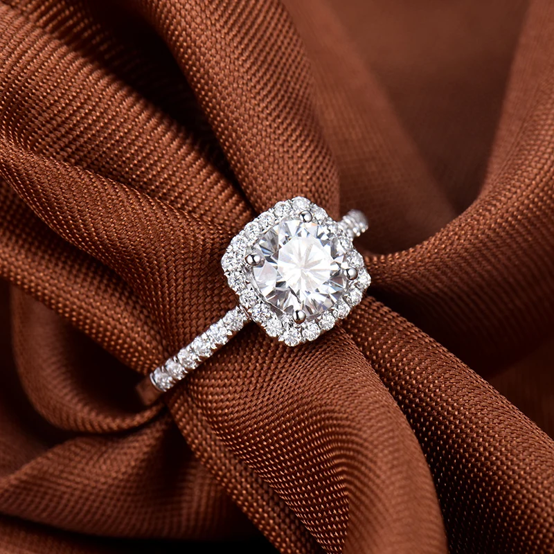 LOVERJEWELRY, новейшие кольца, для женщин, Муассанит, обручальное кольцо, Настоящее 14 к белое золото, юбилей, свадебные женские кольца, ювелирные изделия