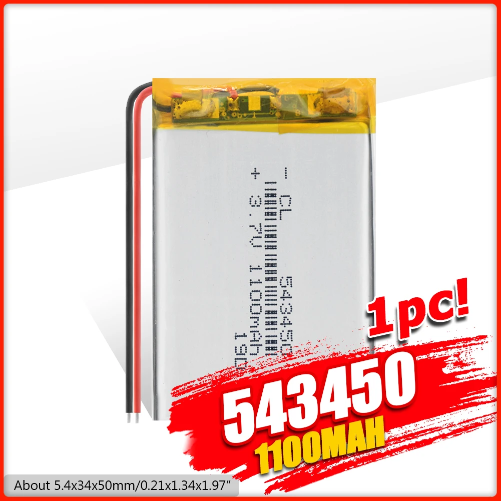 3 7 V 1100mAh 543450 литий полимерный ионный аккумулятор для MP4 MP5 gps psp мобильных карманных