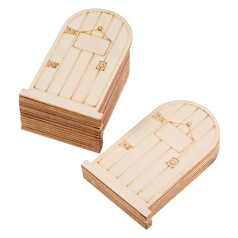 

Garneck 50pcs Fairy Theme Mini Doors Wooden Miniature Doors Wood Fairy Garden Doors for Art and Crafting