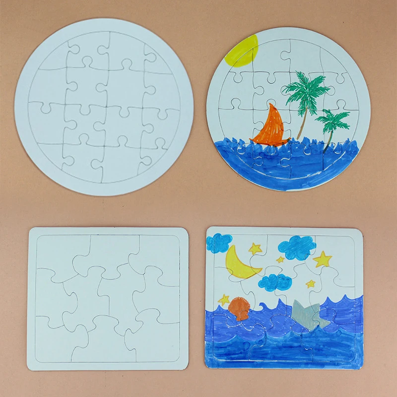 4 стиля пустая раскраска головоломка бумага белая доска формы для детей изделия