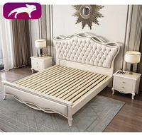 wood bed bedroom double bed luxury comfort type european leather bed delivered to door bedroom big bed