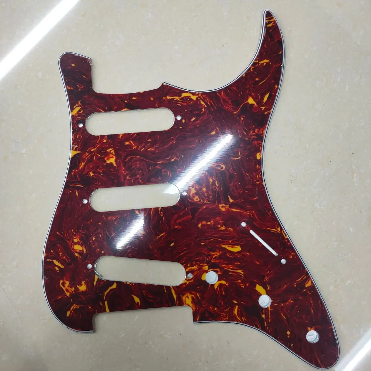 FLEOR Красный панцирь черепахи без отверстия гитарная накладка SSS и спины плитов