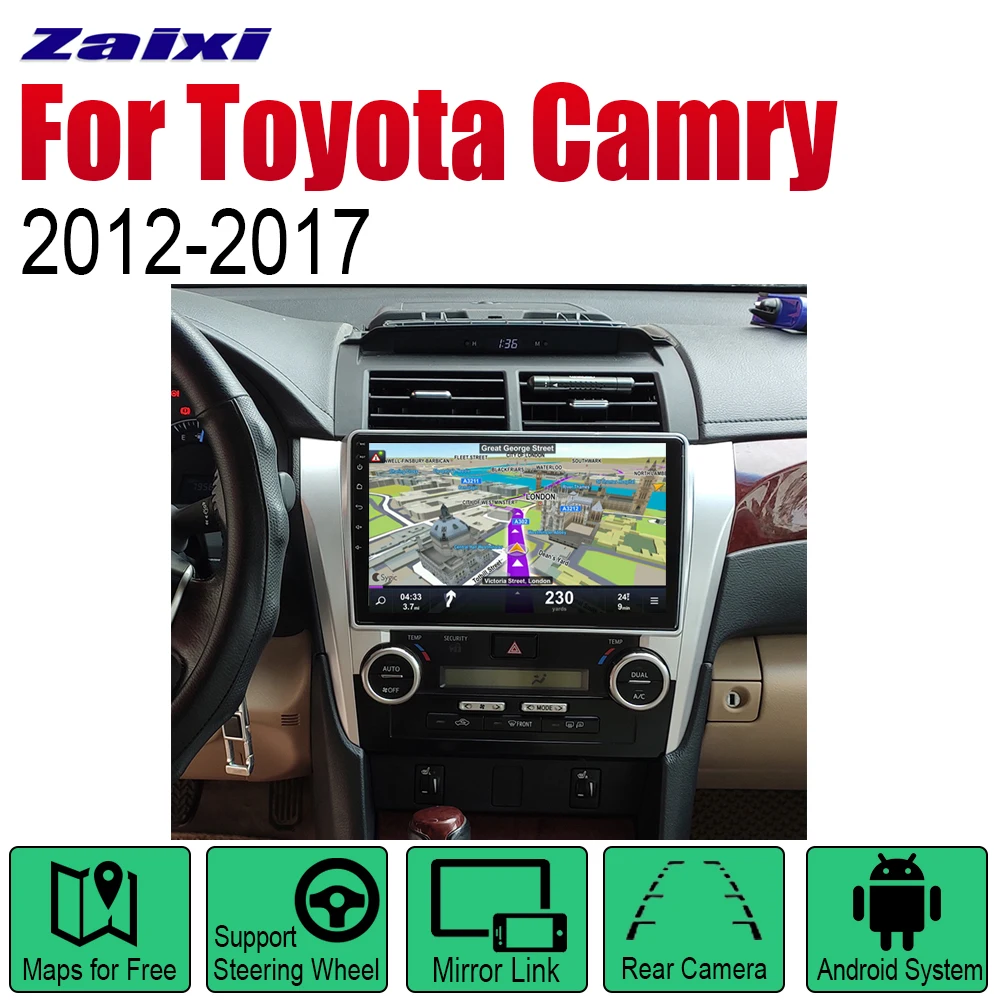 Автомобильный GPS навигатор ZaiXi Android для Toyota Camry 2012 ~ 2017 проигрыватель навигация WiFi