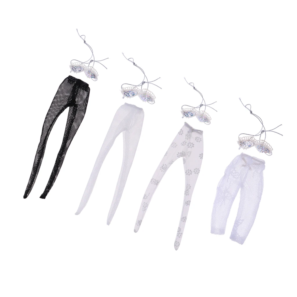 4 комплекта кукольной одежды милые топы и кружевные сетчатые трусики-чулки шорты