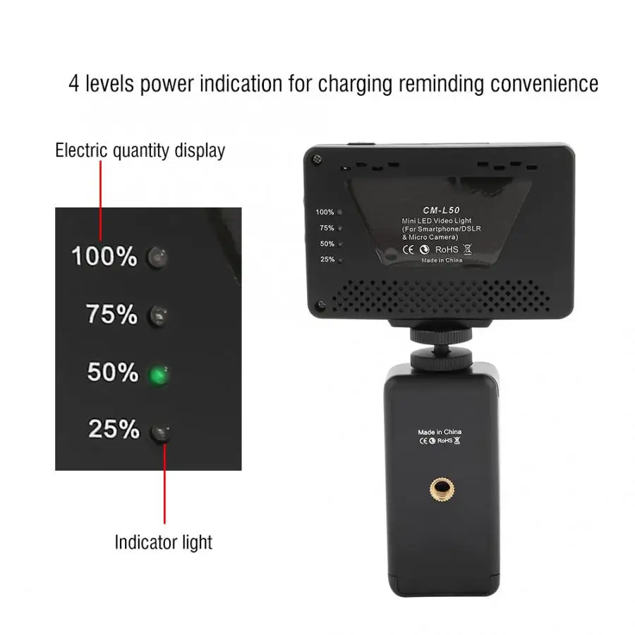 Новый слайдер Commlite CM-L50II селфи светильник светодиодный видео для подставка