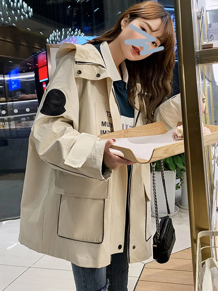 

Новинка Весна 2021, популярное Свободное пальто в Корейском стиле, женская короткая куртка в гонконгском ретро-стиле, жареная уличная одежда ...