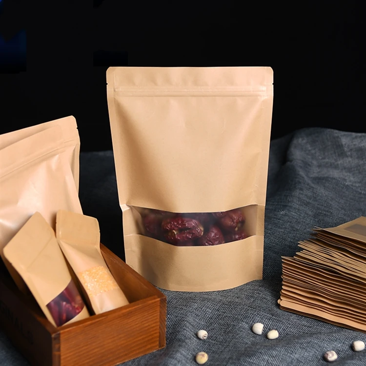 100 шт. пакет из крафт-бумаги гайки с застежкой-молнией самоклеящаяся Упаковка