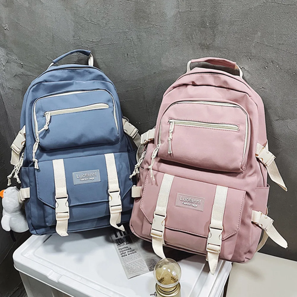 

Рюкзак в стиле преппи для девушек, Холщовый ранец популярных цветов с рисунком из мультфильма, школьная дорожная сумка, большие рюкзаки
