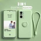 Чехол для Redmi note 10 9 Pro note10 note9 Pro корпус магнитное кольцо, подставка, жидкий силиконовый мягкий протектор камеры для ксиоми редми нот 10 9 про чехлы