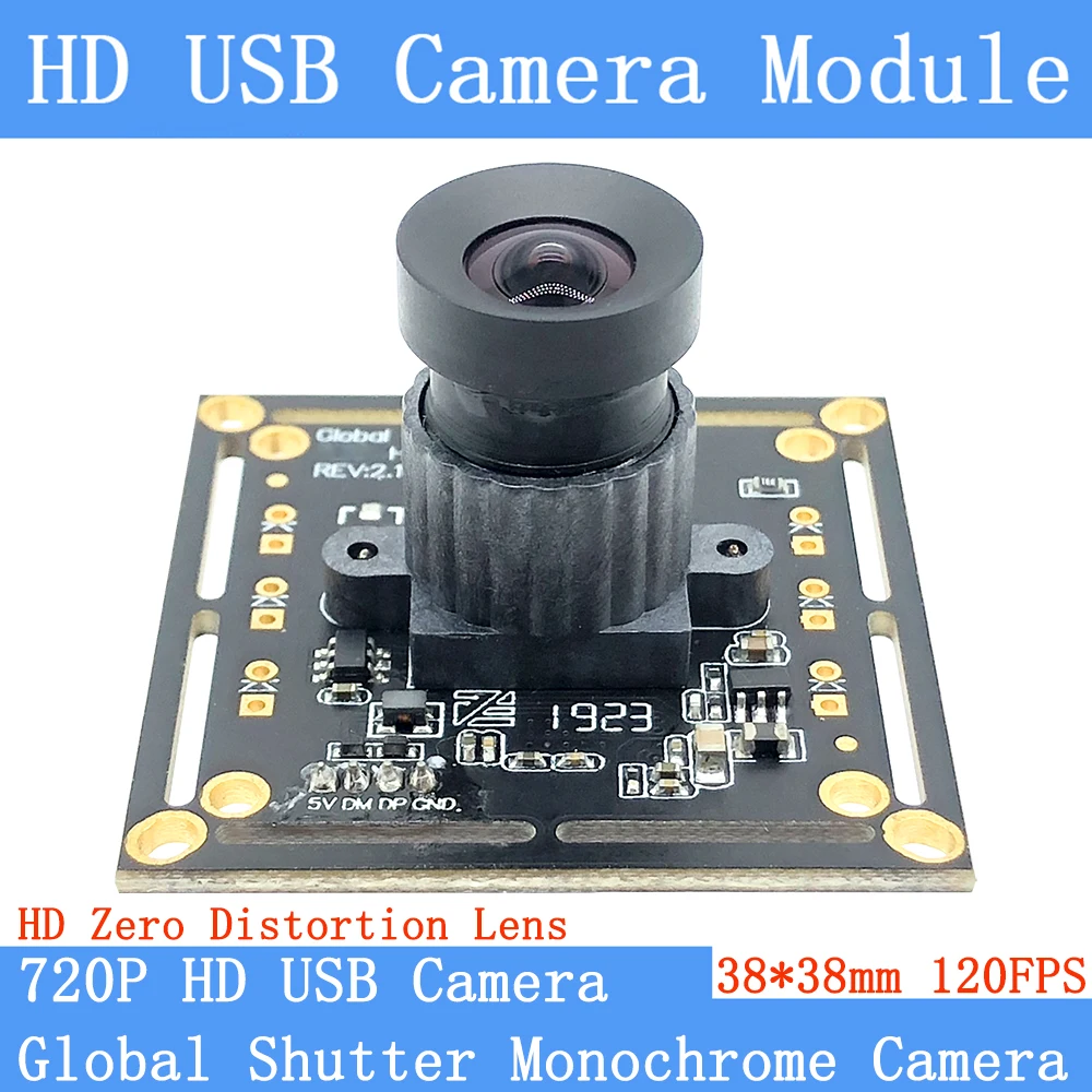 120FPS MJPEG USB модуль камеры без искажений монохромный Глобальный затвор высокая
