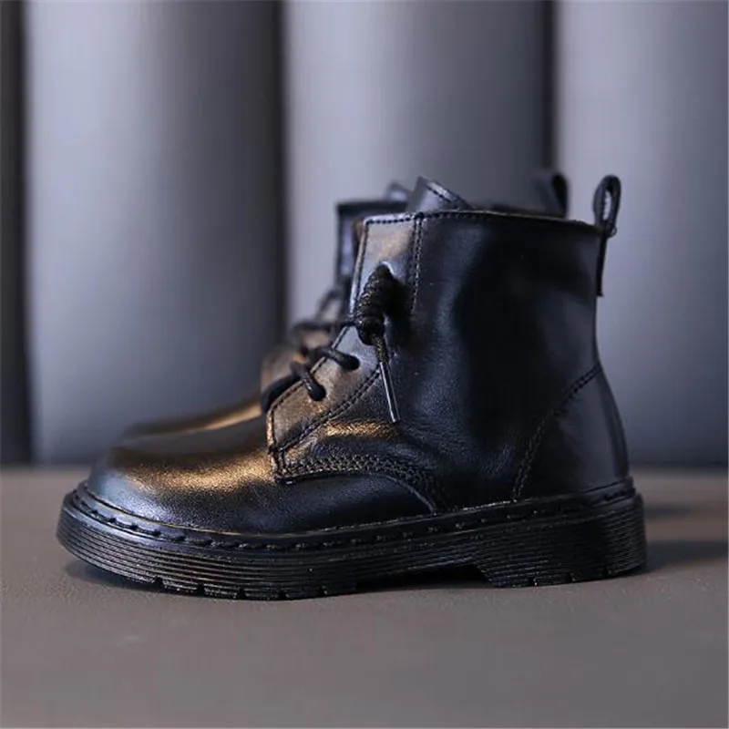 Детские ботинки из натуральной кожи с плюшевой подкладкой на осень/зиму|Сапоги| |