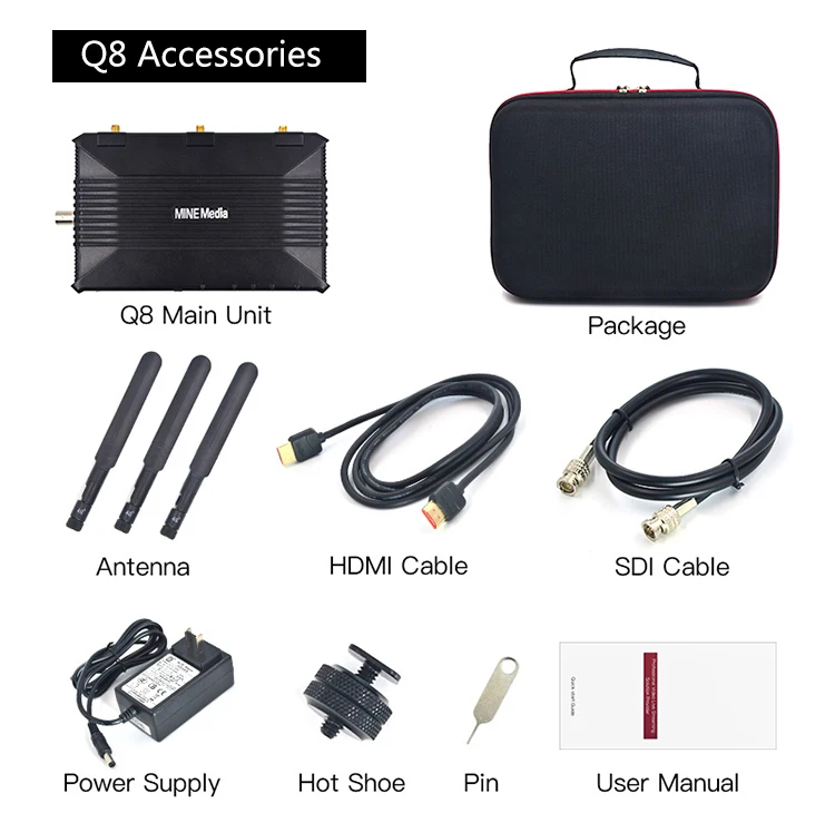 Mine Q8 4G видео кодер с сотовой связью H264/H265 + потоковый для HDMI/SDI 1080P Youtube Facebook Filmmaker |