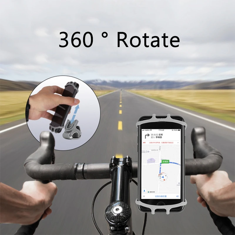 

Nonmagnetic 360 Rotate Mobile for Motorcycles Bicycles Holder Phone Stand Steady Fixed Bracket Silica Gel 4-6.3 "mobile Phone