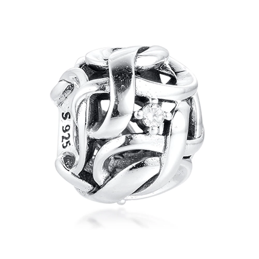 

QANDOCCI Real 925 Sterling Silver Infinity Openwork Charm Beads Fits Pandora Bracelet Women Jewelry DIY Making Mother's Day Gift