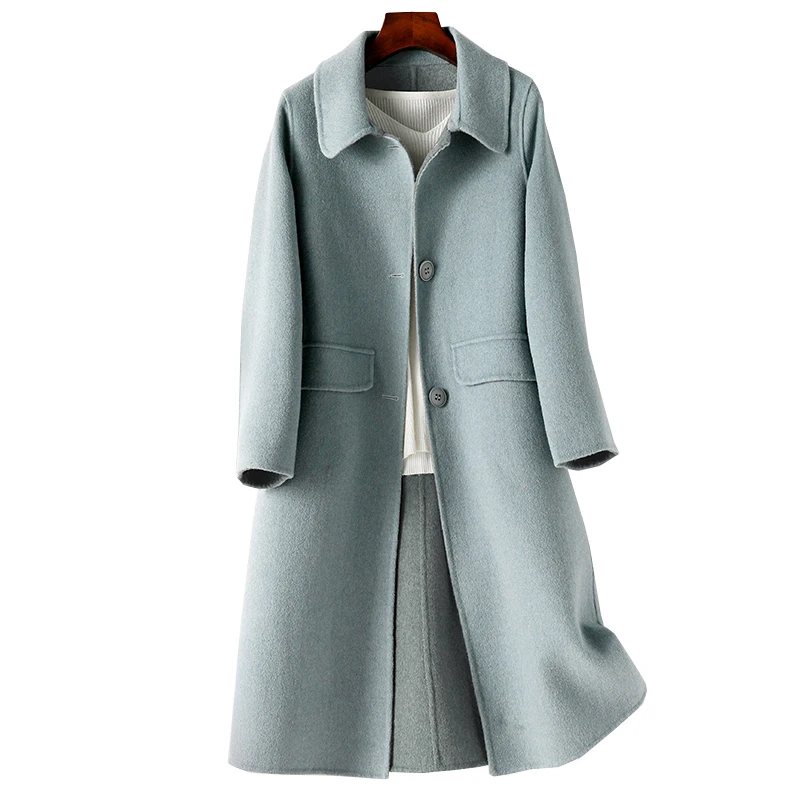 

100% wool double-sided wool cashmere coat female medium long fashion popular autumn and winter slim small new woolen coats