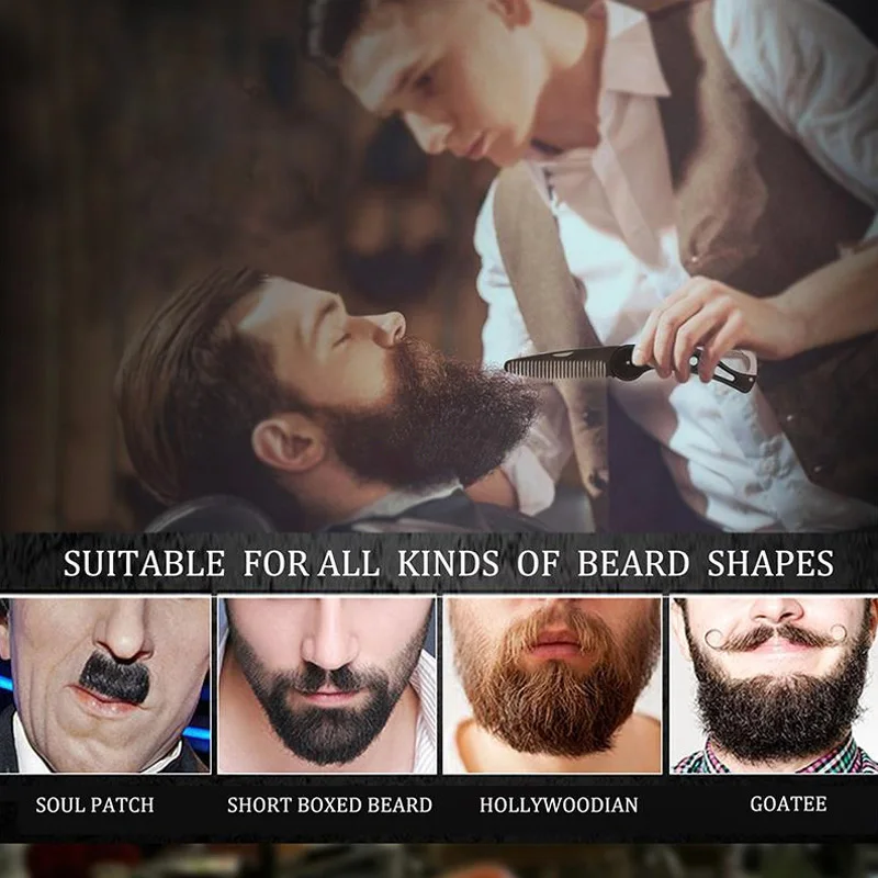 

Men Beard Mustache Combs Pocket Stainless Steel Beard Brush Keychains Bottle Opener BUTT666