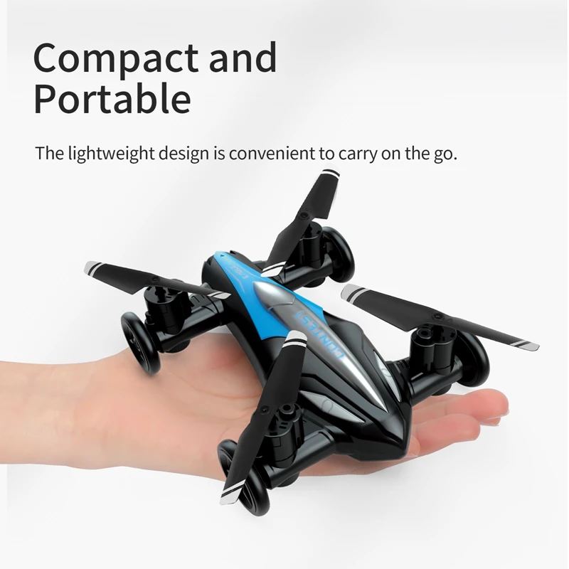 Mini Dron 2 en 1 con control remoto para ni&ntilde;os, veh&iacute;culo 2 en 1 con control remoto de 2,4G, cuadric&oacute;ptero con modo Dual, avi&oacute;n, Juguetes-4