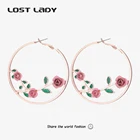 Женские серьги-кольца из металлического сплава, в богемном стиле