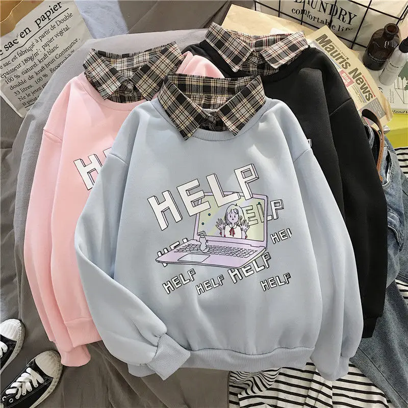 

ZOGAA Oversized Kawaii Women Sweatshirt Fashion Pullovers Ladies Plus Size Tops Hoodie Casual Ladies Korean Style Streetwear