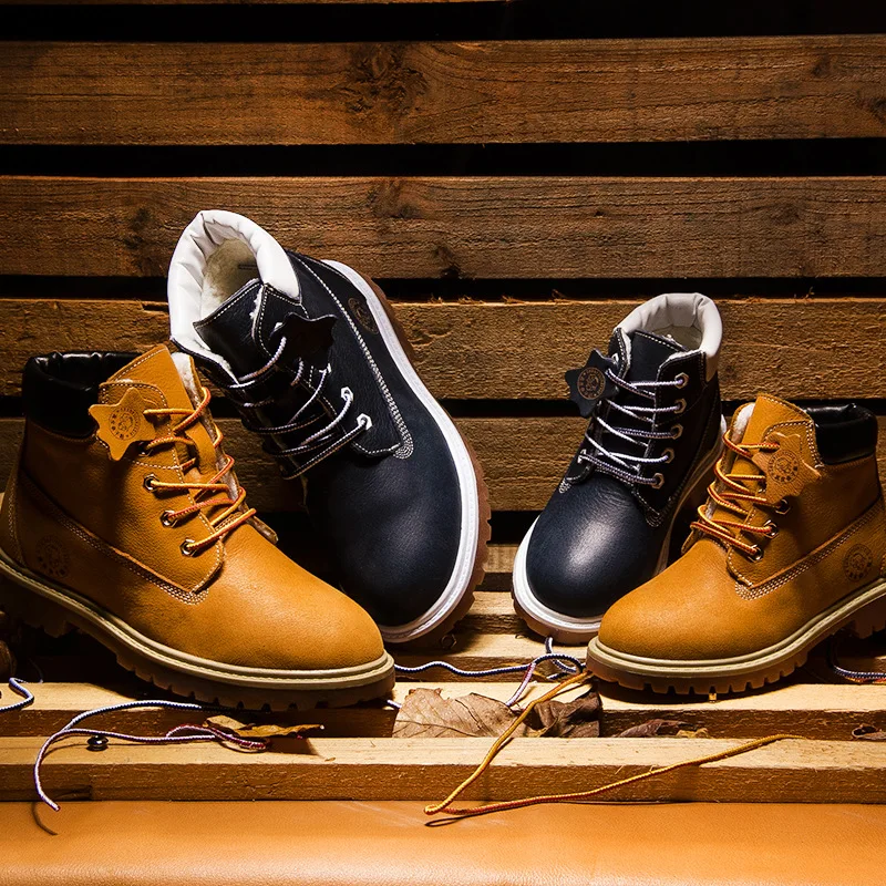 Новые детские кожаные ботинки Dolakids на осень/зиму новая Корейская версия детских