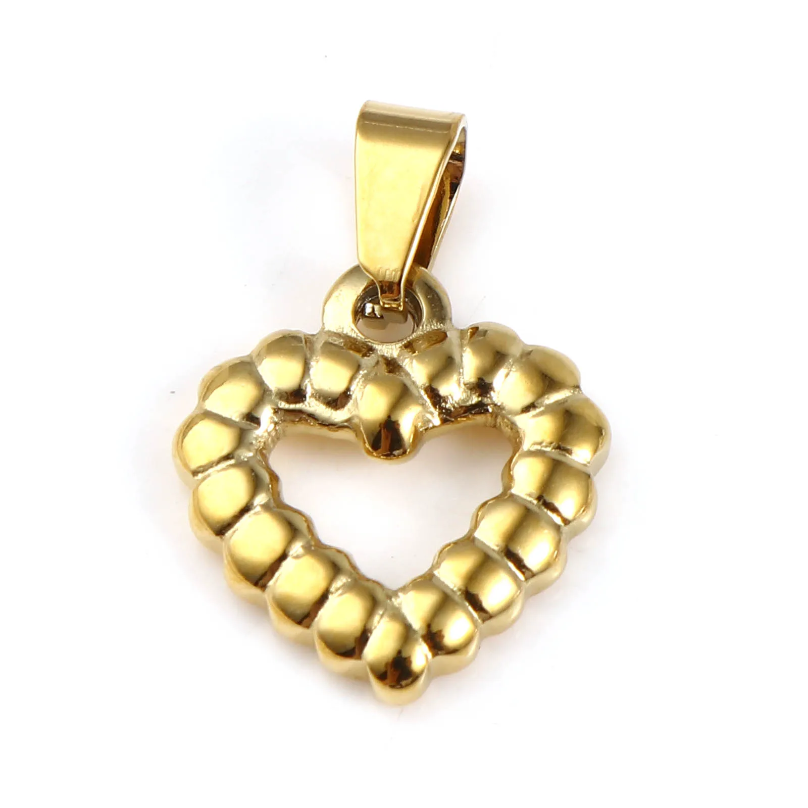

1 PC Stainless Steel Heart Chrams Pendants Valentine's Day Charms Gold Plated Pendant For DIY Necklace Women Jewelry 20mm x 13mm