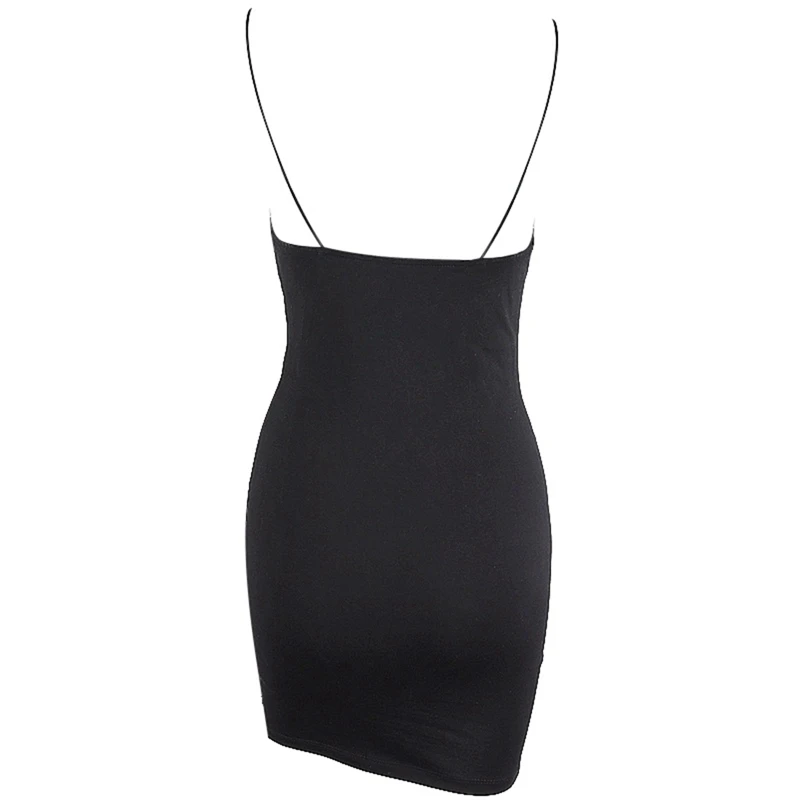 

Women's Sexy Sling Wrap Chest Hollow Open Back Dress Bag Hip Skirt Black