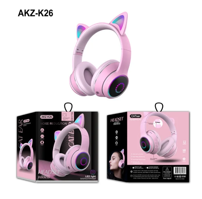 Bluetooth-наушники Cat Ear 5 0 с микрофоном шумоподавление для взрослых и детей девочек