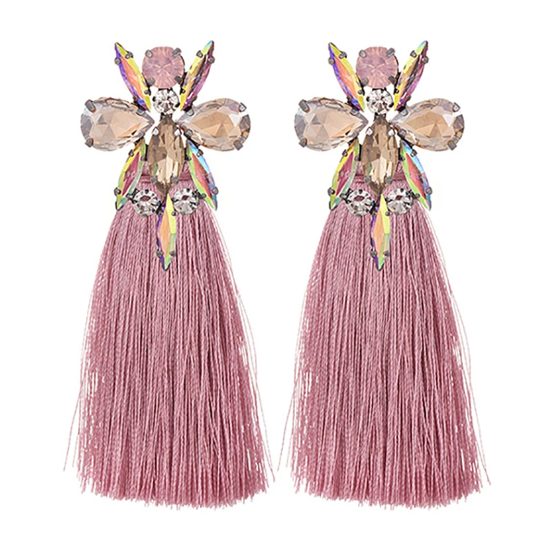 ZHINI Новые Элегантные Кристальные сережки драгоценный камень смола свисающие