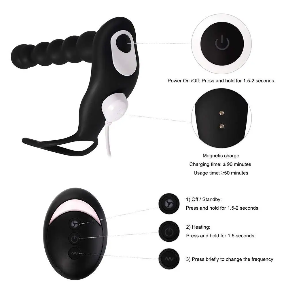 Беспроводной удаленный Мужской Вибратор для массажа простаты Анальная пробка