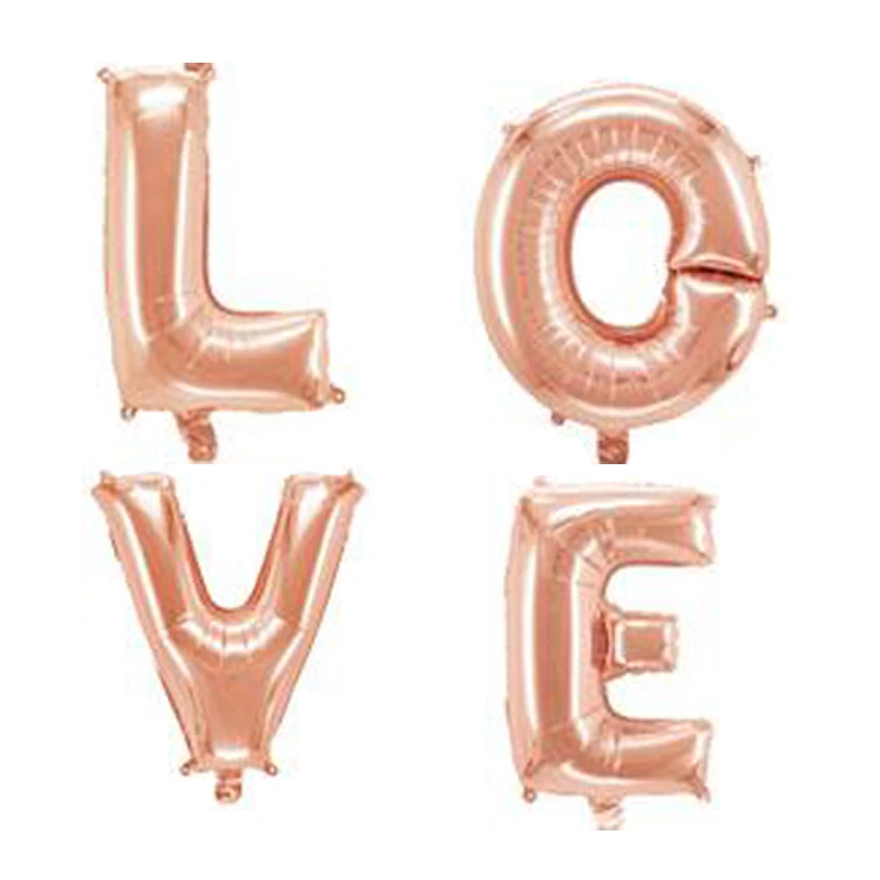 4 шт. 32 дюймовые воздушные шары золотого и серебряного цвета с надписью Love
