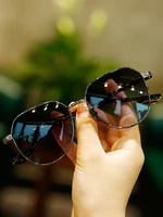 2021 titanium frame sunglasses classic aviator round driver glasses outdoor for men and women