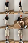 Шорты мужские в стиле хип-хоп, декорированные нитями, пять точек, брендовые короткие штаны, карго с карманами, летние