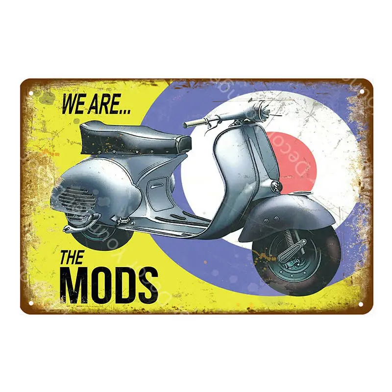 YD7482F Модники, металлические оловянные знаки, итальянские скутеры Lambretta Vespa, винтажная настенная табличка, гаражный магазин, Декор для дома, комнаты, плакат для мотоцикла - Цвет: YD7482F