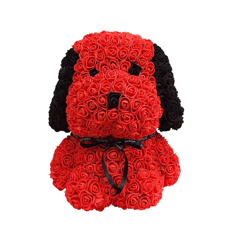 38cm Rose Huba dog with LED Flower Artificial Flowers Home Wedding Festival Decoration Gift Box | Дом и сад